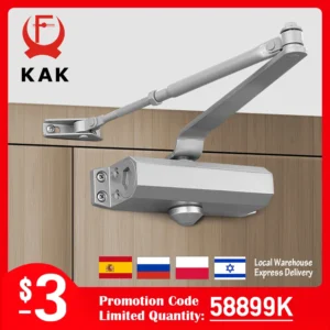 KAK Automatic Door Closer 2 Spring Hydraulic Buffer Adjustable Door Stopper Speed Mute Closing For 2…